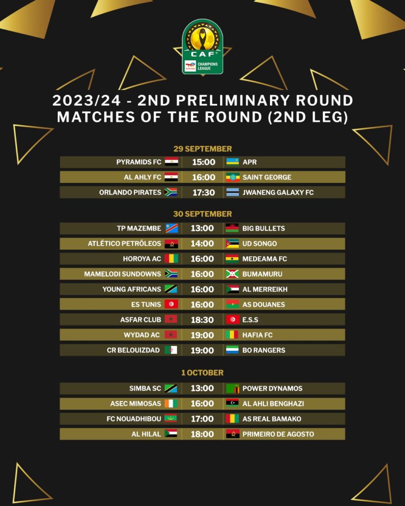 Ligue des champions CAF Programme 2e tour préliminaire retour