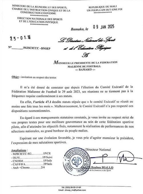 Courrier FEMAFOOT
