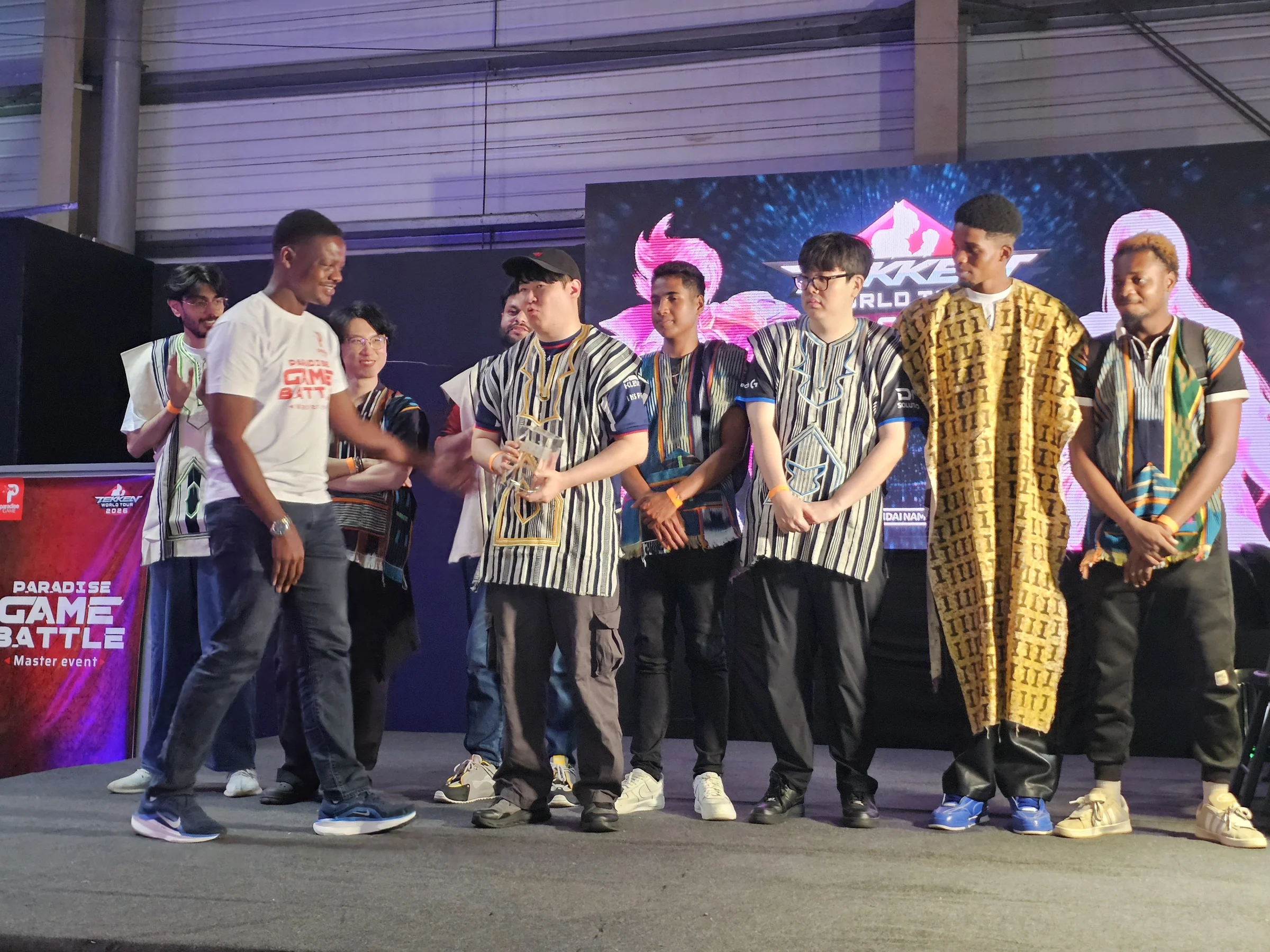 Players at the Paradise Game Battle 2026 awards ceremony in Abidjan.