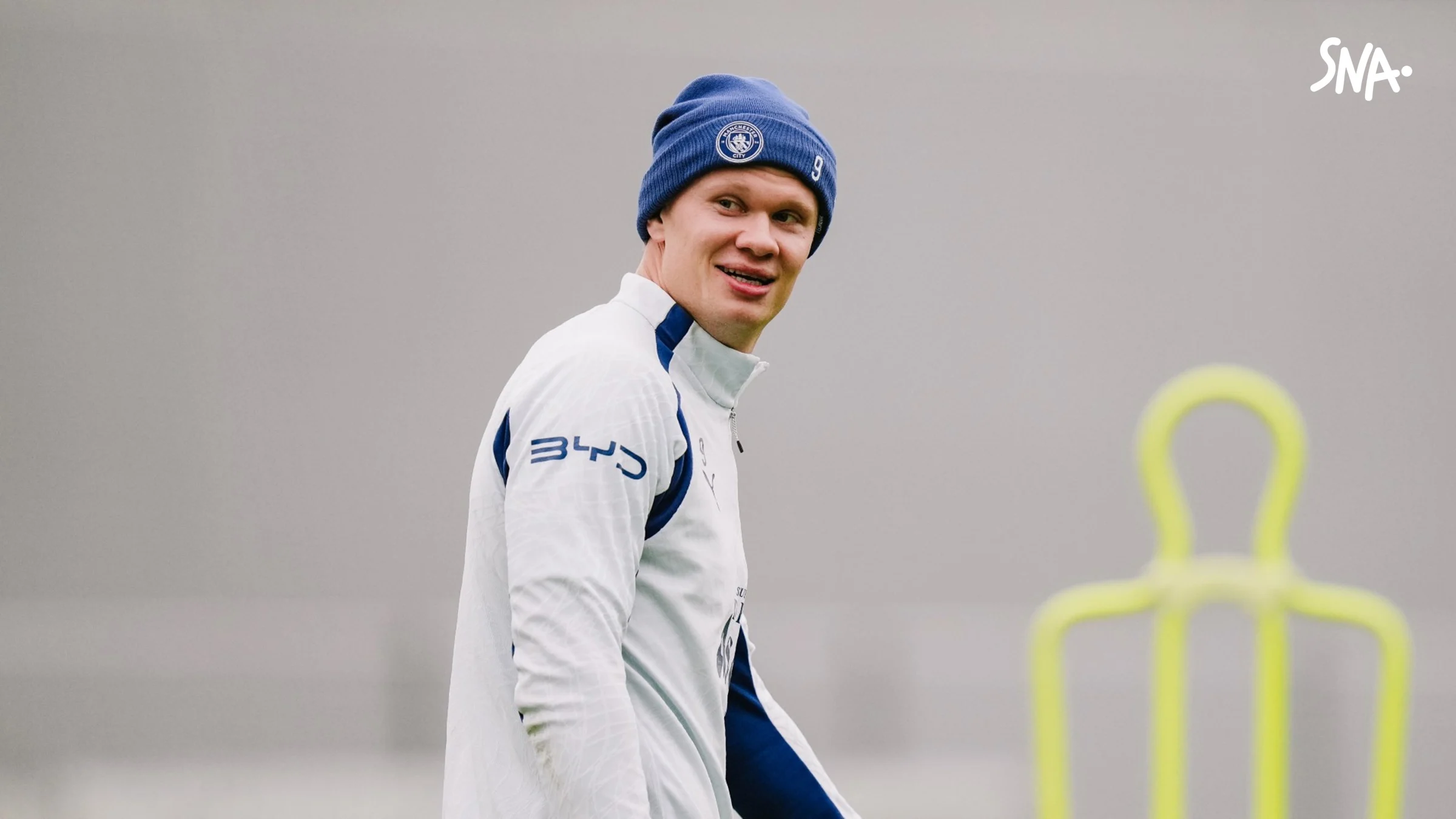 Erling Haaland at Manchester City training on 23 October 2026 ahead of the trip to Aston Villa.