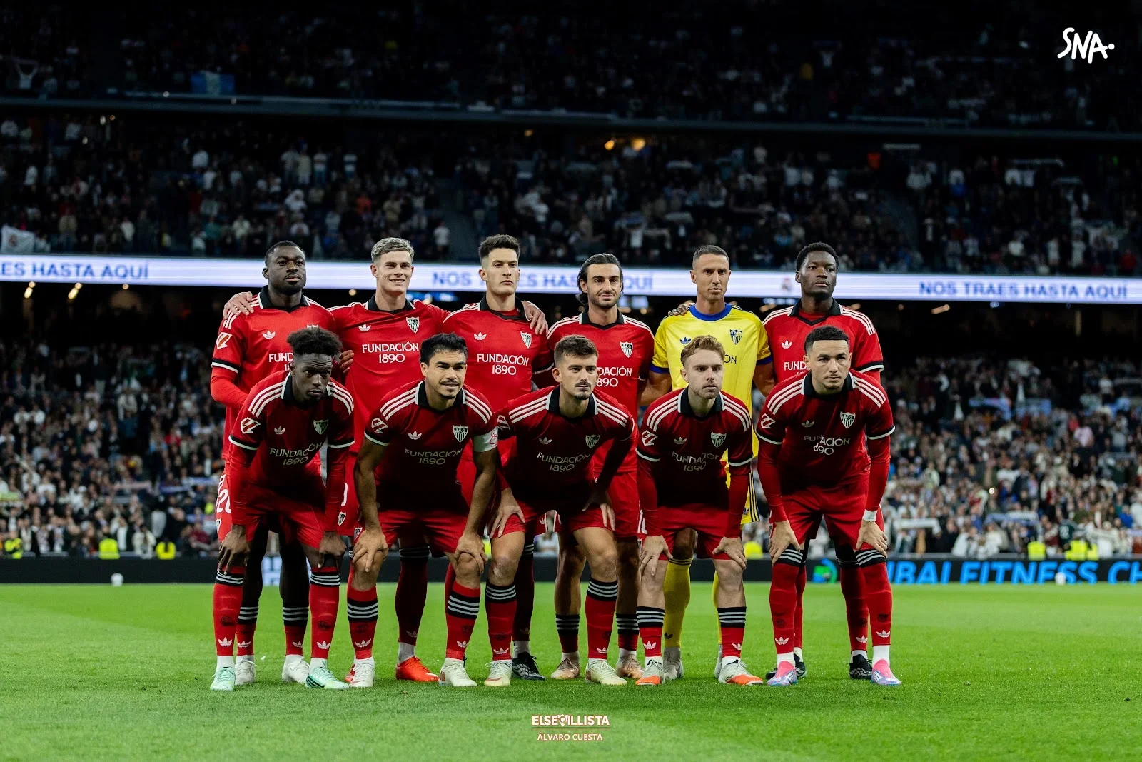 Les joueurs de Séville avant le match au Real Madrid, 18 octobre 2026 — archive