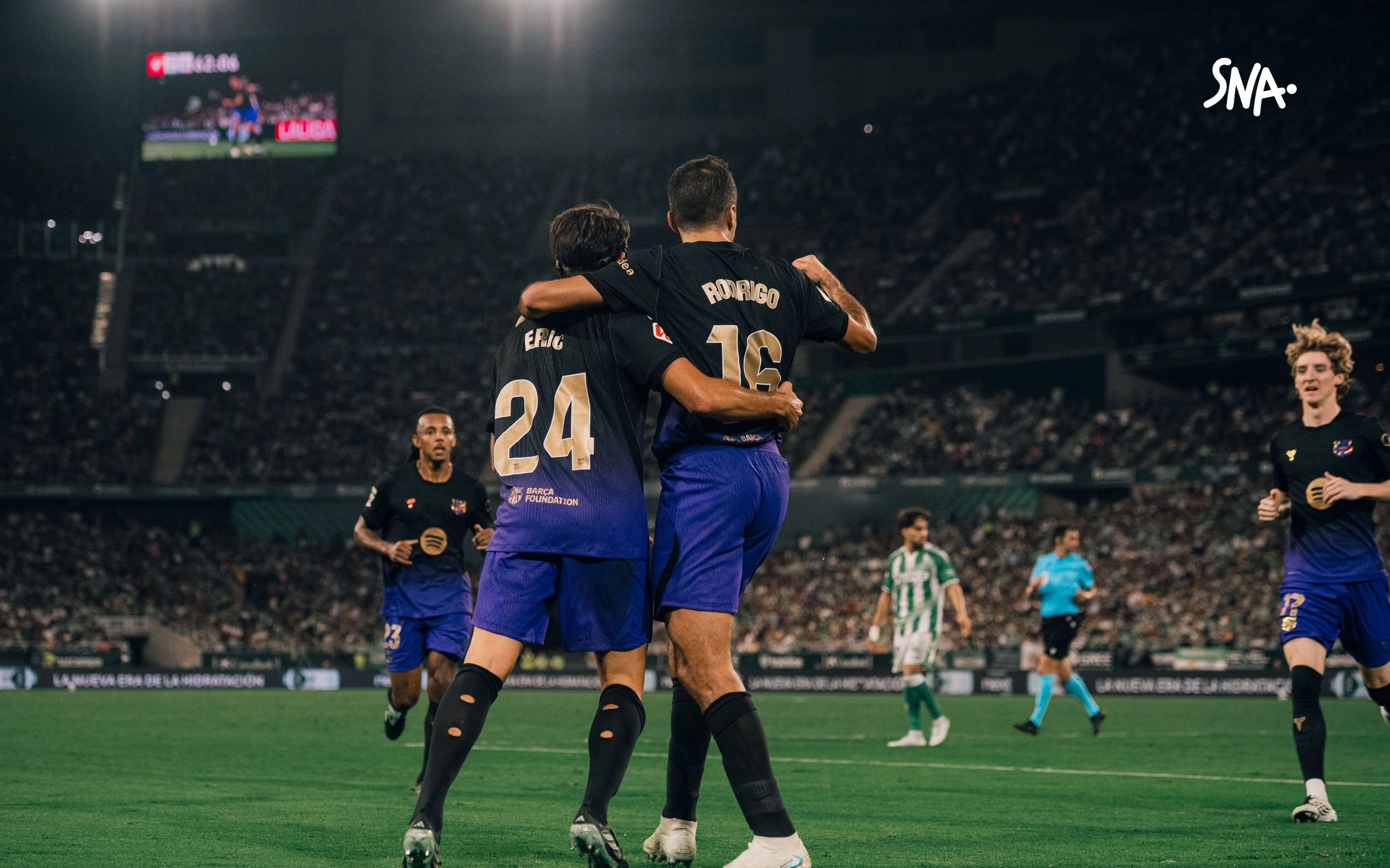Eric García et Rodri célèbrent face au Betis, le 17 octobre 2026.