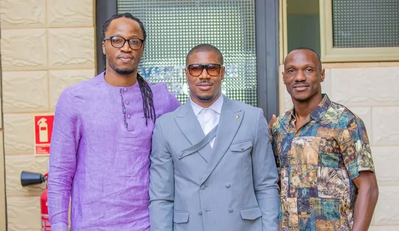 Bakary Koné dit Général Bako, Prejuce Nakoulma et Issouf Ouattara, des ex internationaux burkinabè.