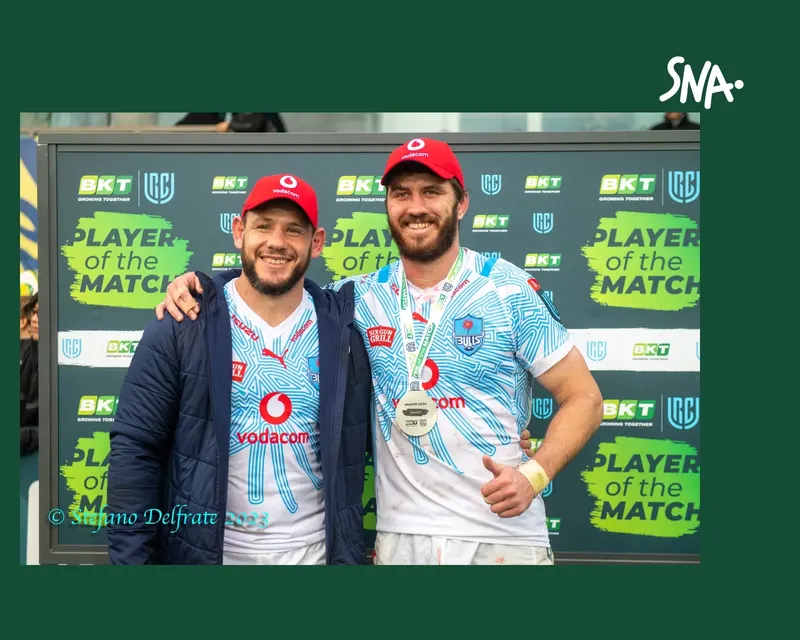Archive — deux joueurs des Bulls à Parme après le match contre les Zebre, le 4 novembre 2023. Cette photo ne montre pas la rencontre du 17 octobre 2026.