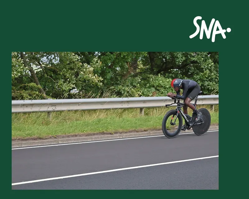 File photo: Charles Kagimu in the time trial at the Stirling World Championships, 11 August 2023.