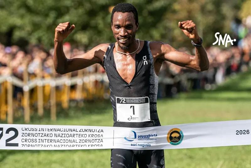 Egide Ntakarutimana à l’arrivée du cross d’Amorebieta, le 18 octobre 2026.