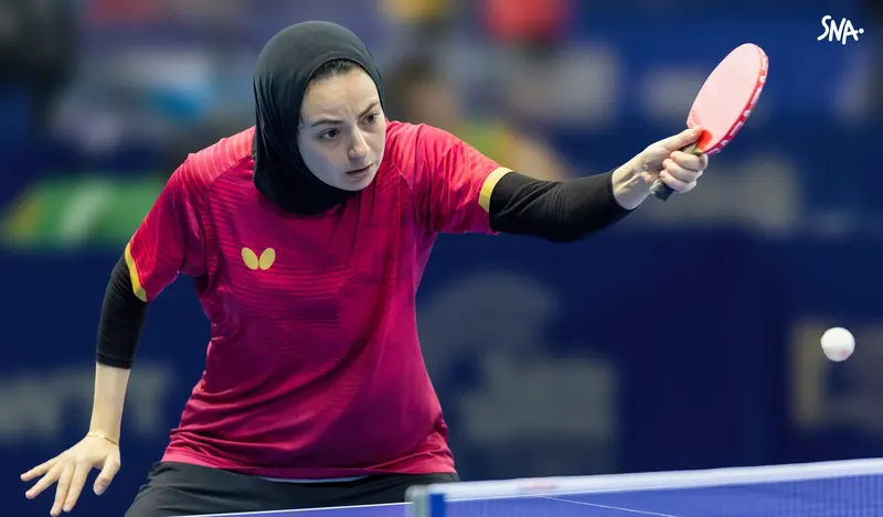 Dina Meshref in action at the World Team Championships in London, 28 April 2026. File photo.