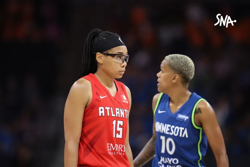 Allisha Gray sous le maillot d’Atlanta face au Minnesota, le 17 juillet 2024. Photo d’archive.
