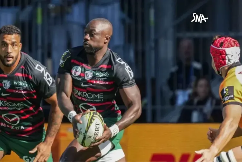 Madosh Tambwe on the ball against the Cheetahs, in Bayonne on 18 October 2026.