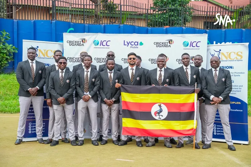 Uganda's squad at their send-off ceremony for Abuja, in Kampala on 16 October 2026.