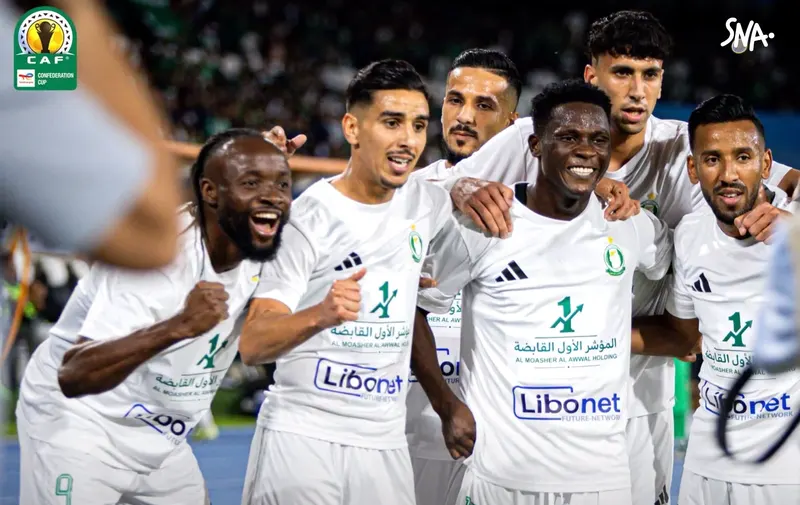 Joueurs d’Al Ahli Tripoli en célébration, photographie publiée par la CAF après la victoire contre Welwalo Adigrat le 16 octobre 2026.