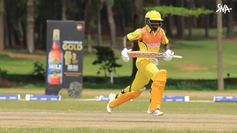 Kenneth Waiswa en action avec l’Ouganda. Archive publiée le 21 janvier 2025, distincte du match contre le Lesotho.