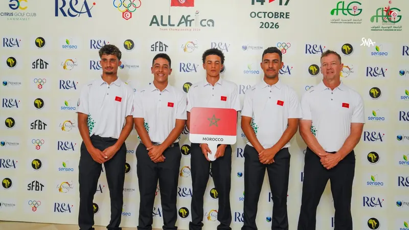 The Morocco team in Hammamet during the 2026 African Amateur Team Championship. Cover photo published on 16 October.