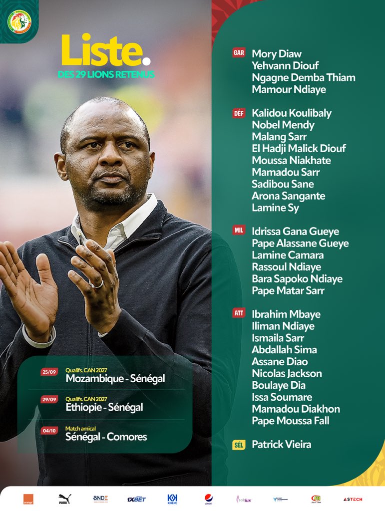 Liste du Sénégal Liste du Sénégal