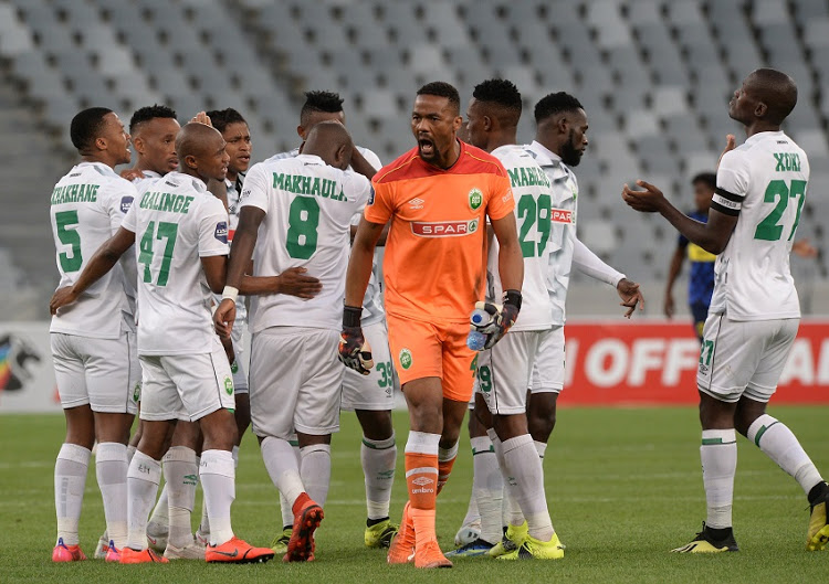 CAPE TOWN, SOUTH AFRICA - APRIL 28: AmaZulu team prepare to start the second half during the DStv Premiership match between Cape Town City FC and AmaZulu FC at Cape Town Stadium on April 29, 2021 in Cape Town, South Africa. (Photo by Ryan Wilkisky/BackpagePix/Gallo Images)