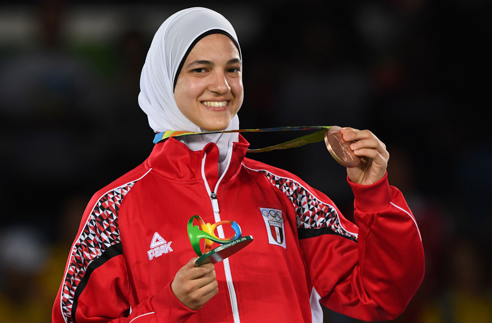 La taekwondoïste  Hedaya Malak (-67 kg) remporte  le bronze