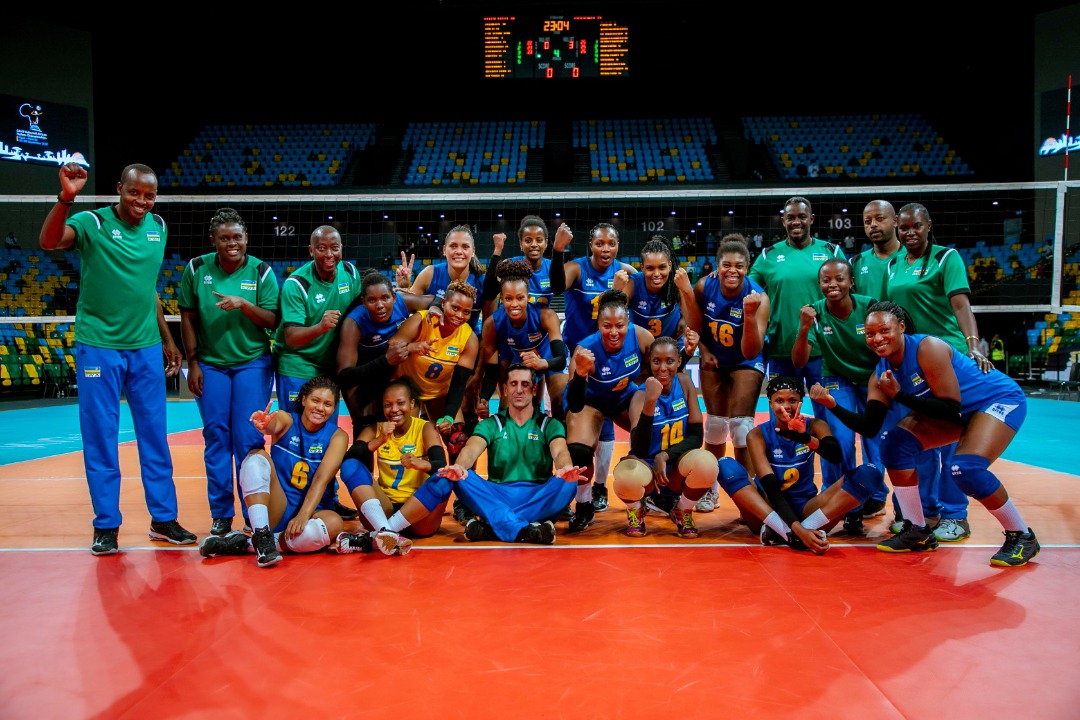La sélection féminine rwandaise de volleyball. 