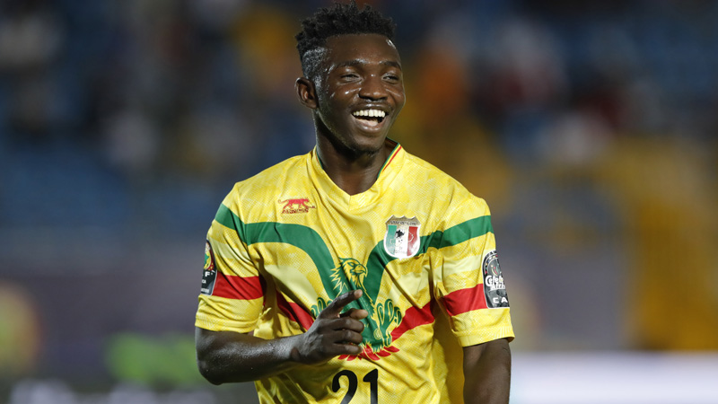 Mali's midfielder Adama Traore celebrates after scoring during the 2019 Africa Cup of Nations (CAN) football match between Mali and Mauritania at the Suez Stadium in Suez on June 24, 2019. (Photo by FADEL SENNA / AFP)
