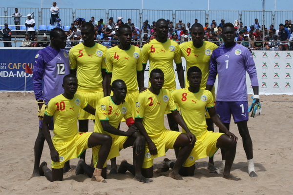 La sélection sénégalaise de beach soccer.