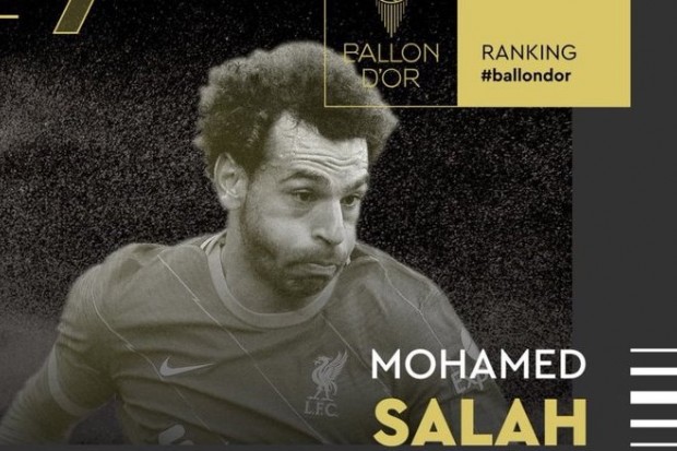 Mohamed Salah termine 7e au classement du Ballon d'Or