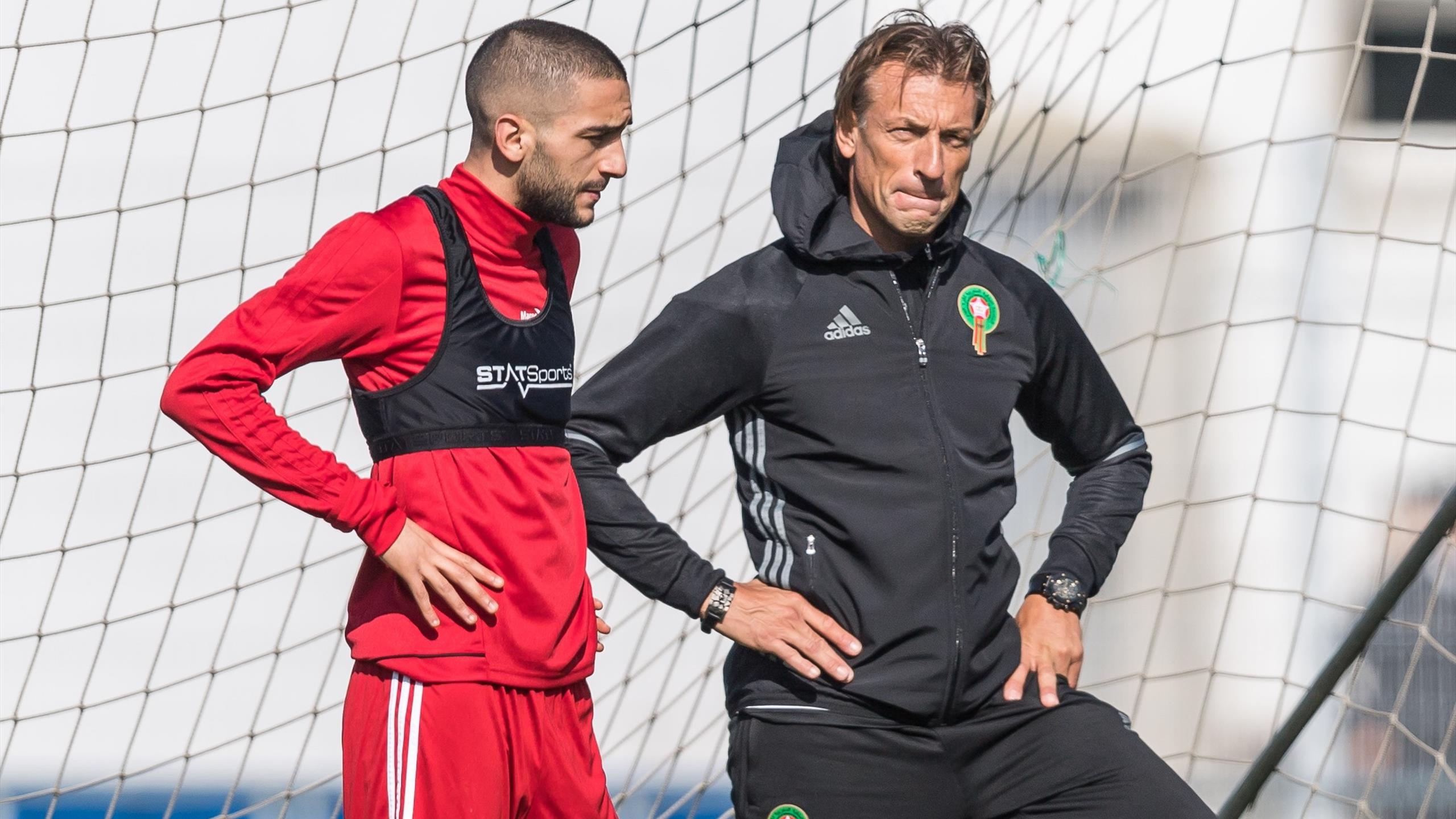 Ziyech (à gauche) avec Renard, alors sélectionneur du Maroc.