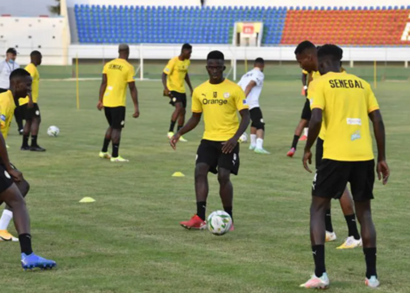 Bamba Dieng à l'entraînement avec l'équipe nationale du Sénégal