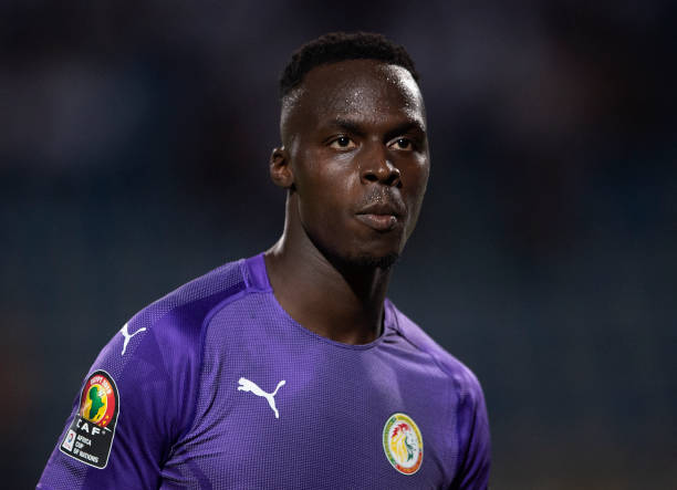 CAIRO, EGYPT - JUNE 23: Goalkeeper EDOUARD OSOQUE MENDY of Senegal  during the 2019 Africa Cup of Nations Group C match between Senegal and Tanzania at 30th June Stadium on June 23, 2019 in Cairo, Egypt. (Photo by Visionhaus)