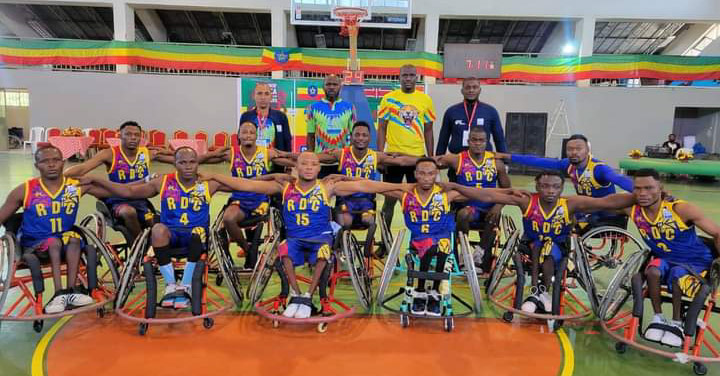 La sélection congolaise de basket sur fauteuil.