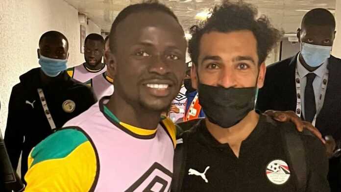 Sadio Mané et Mohamed Salah il y a une semaine au Cameroun, jour de la finale de la CAN 2021 remportée par le premier.