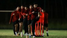 Les Joueurs d'Al Ahly à l'entraînement avant le match face ES Sétif