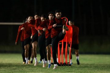 Les Joueurs d'Al Ahly à l'entraînement avant le match face ES Sétif