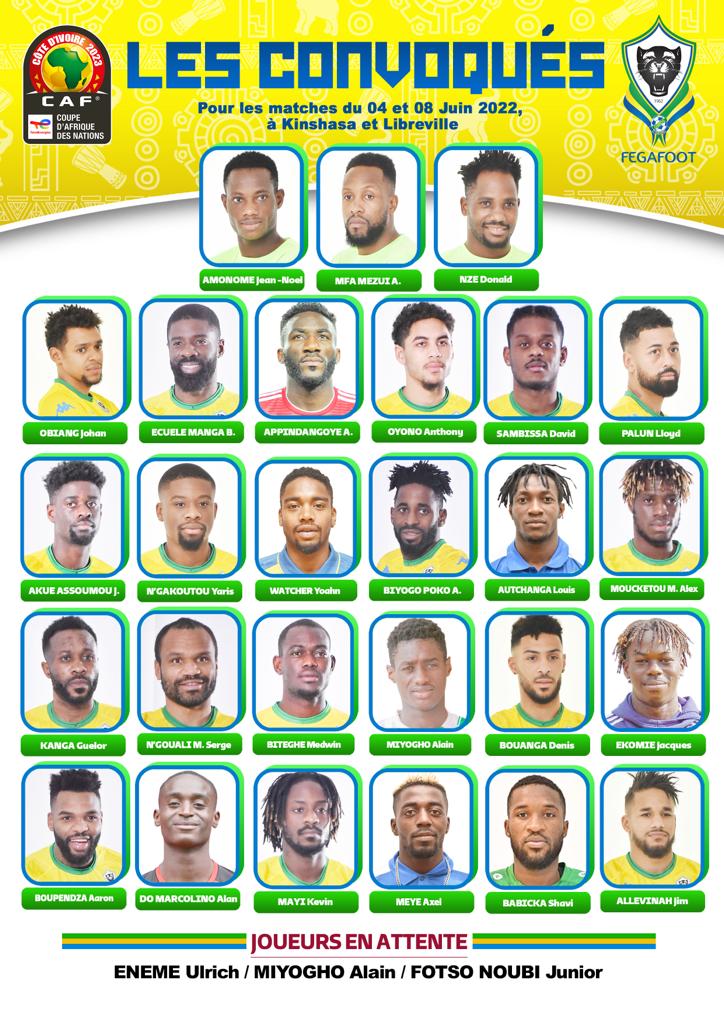 Les 27 Gabonais pour les matchs de juin