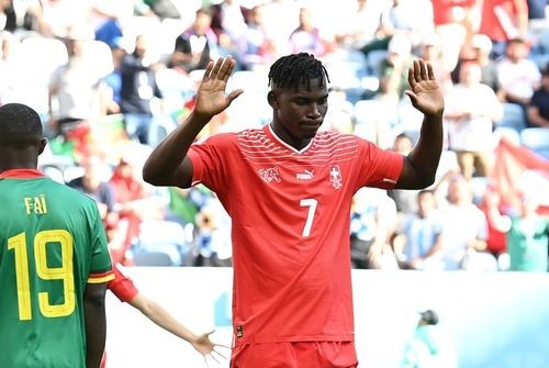 Breel Embolo marque contre le Cameroun