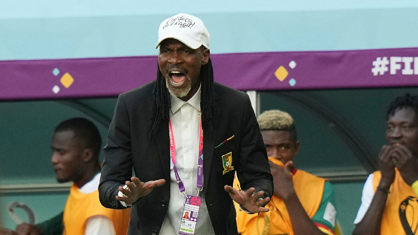 November 28th, 2022, Al Janoub Stadium, Doha, QAT, World Cup FIFA 2022, Group G, Cameroon vs Serbia, in the picture Cameroon's coach Rigobert Song