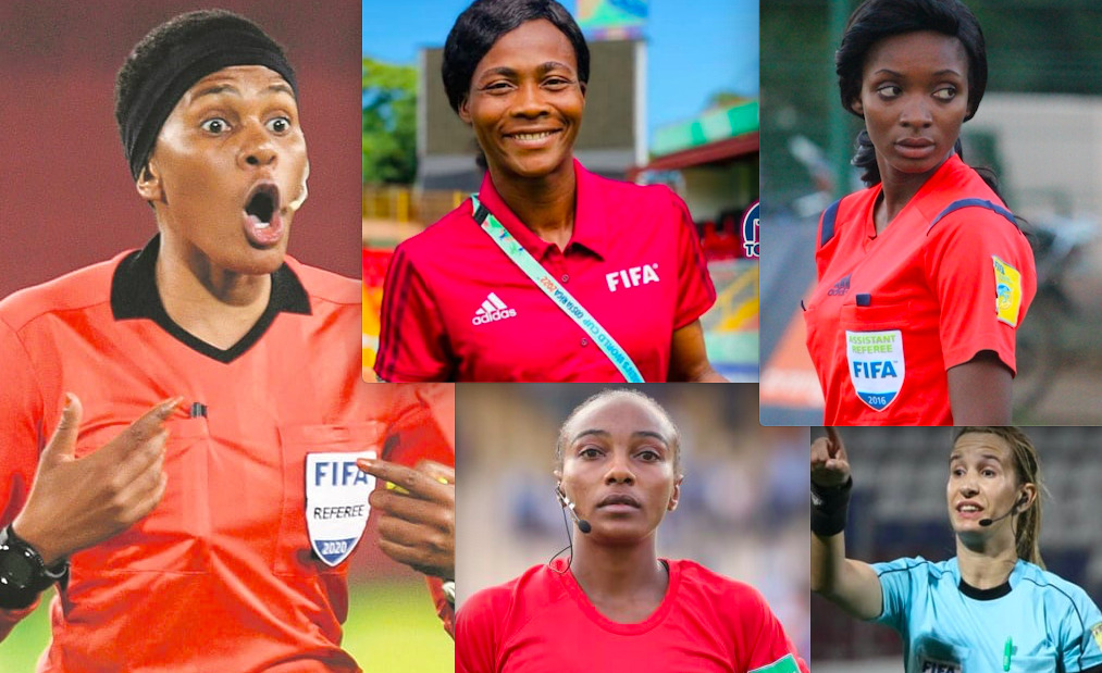 Cinq des dix arbitres femmes africaines retenues pour le Mondial 2023.