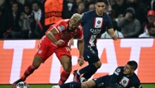 Achraf Hakimi face à Choupo-Moting lors de PSG-Bayern