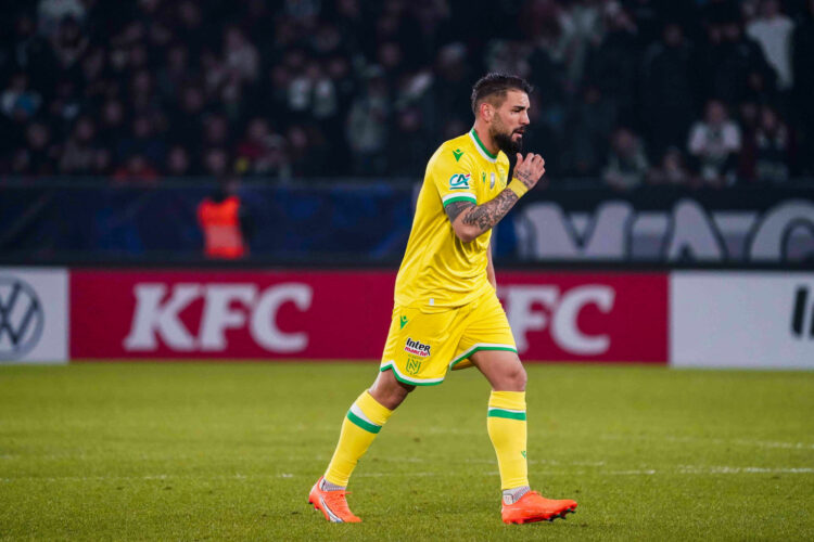 Andy DELORT of Nantes during the Round of 8 French Cup match between Angers and Nantes at Stade Raymond Kopa on February 8, 2023 in Angers, France. (Photo by Eddy Lemaistre/Icon Sport)