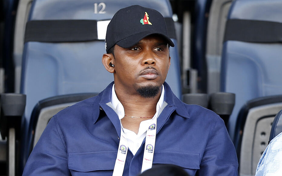 President of the Cameroon Football Federation Samuel Eto'o during the 2022 Women's Africa Cup of Nations match between Cameroon and Zambia held at the Mohammed V Stadium in Casablanca, Morocco on 03 July 2022 ©Alain Guy Suffo/Sports Inc - Photo by Icon sport