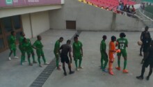Des joueuses de l'AC Colombe au stade de Kintelé de Brazzaville