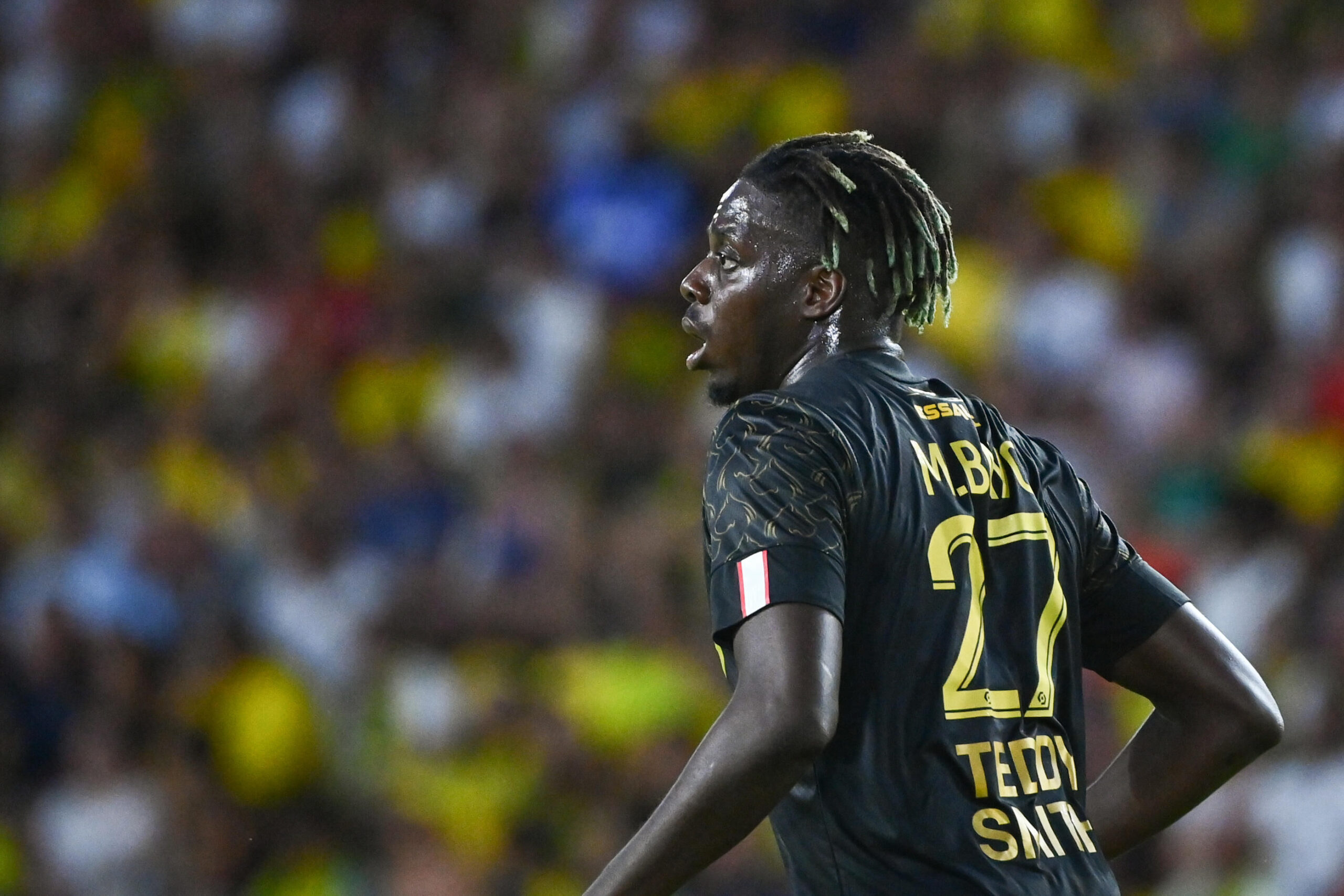 Mohamed BAYO of Lille during the Ligue 1 Uber Eats match between Nantes and Lille at Stade de la Beaujoire on August 12, 2022 in Nantes, France. (Photo by Anthony Dibon/Icon Sport)