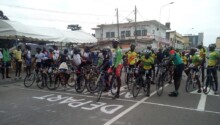 FECOCY Départ des cyclistes lors du challenge MDA à Pointe-Noire