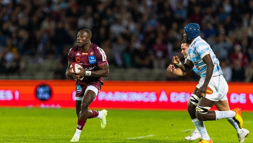 Madosh TAMBWE of Union Bordeaux Bègles during the Top 14 match between Union Bordeaux Begles and Racing 92 at Stade Chaban Delmas on October 15, 2022 in Bordeaux, France. (Photo by Thibaut Bossenie/Icon Sport)