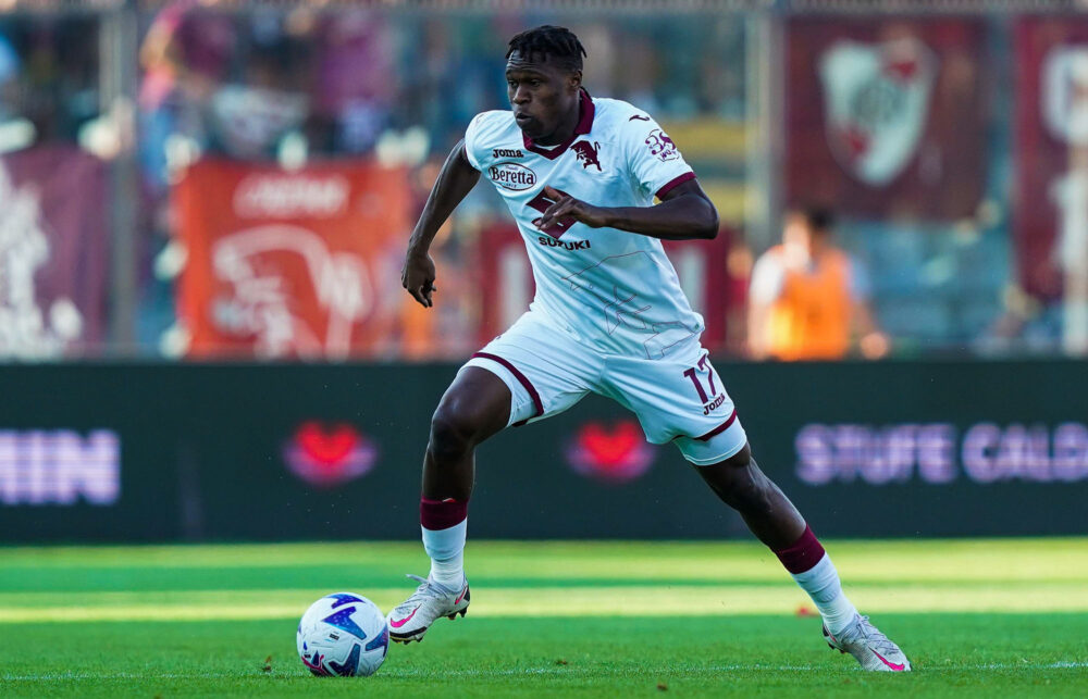 Foto Spada/LaPresse 27 Agosto 2022 - Cremona, Italia - sport, calcio - Cremonese vs Torino - Campionato italiano di calcio Serie A TIM 2022/2023 - Stadio Zini Nella foto: Wilfried Singo (Torino FC); August 27, 2022 Cremona , Italy - sport, calcio - Cremonese vs Torino- Italian Serie A Football Championship 2022/2023 - Zini Stadium. In the pic: Wilfried Singo (Torino FC); - Photo by Icon sport