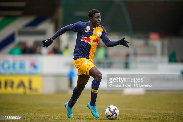 AMSTETTEN, AUSTRIA - MARCH 05: Oumar Diakite of FC Liefering in action during the 2. Liga match between SKU Amstetten and FC Liefering at Ertl Glas-Stadion on March 5, 2022 in Amstetten, Austria. (Photo by Christian Hofer - FC Liefering/FC Liefering via Getty Images)