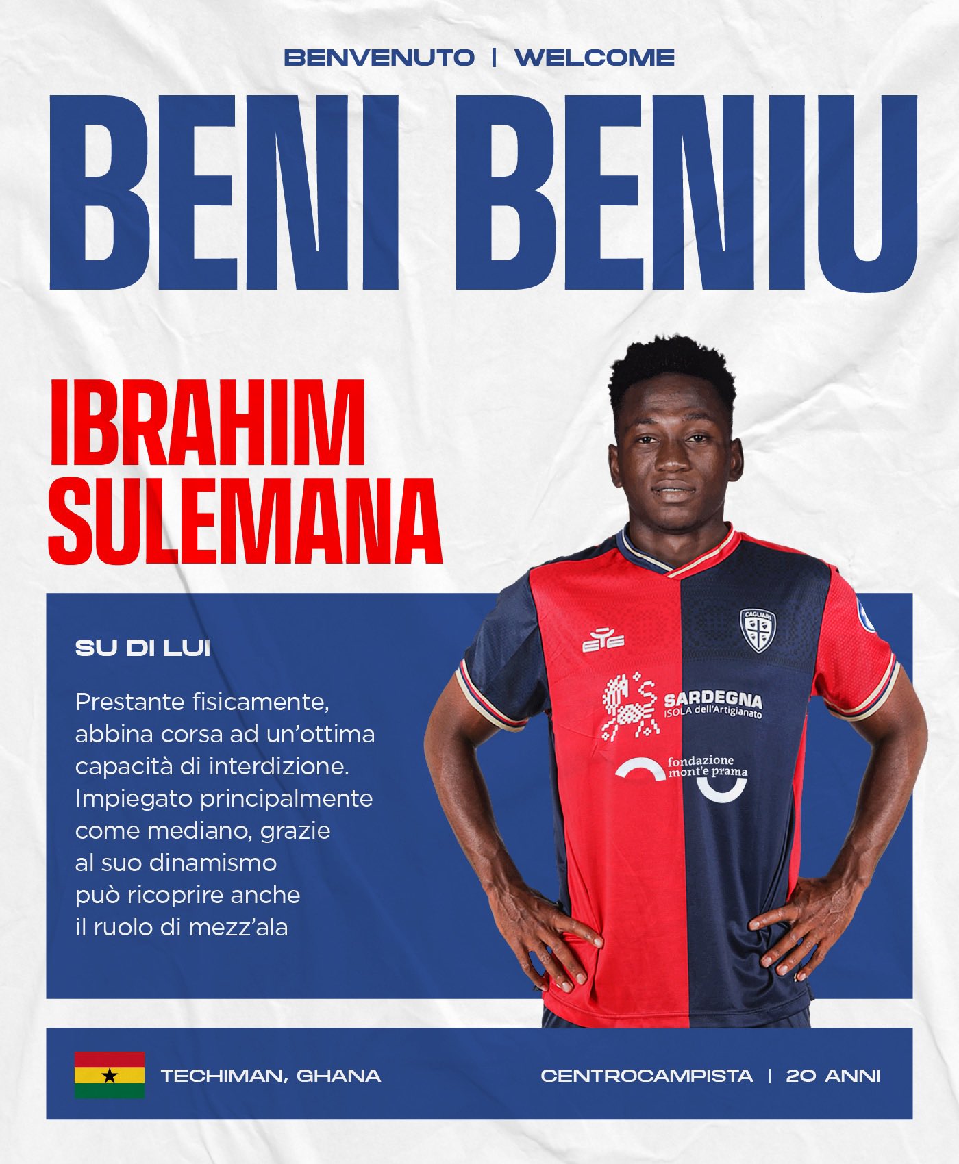 Ibrahim Sulemana signe à Cagliari