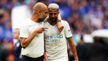 Pep Guardiola et Riyad Mahrez