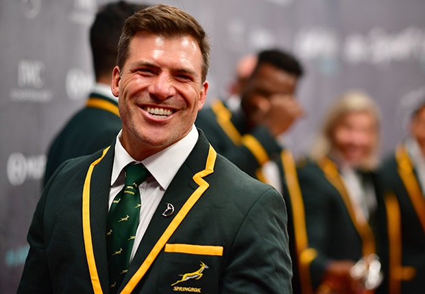 BERLIN, GERMANY - FEBRUARY 17: Member of Laureus World Team of the Year the South Africa Men’s Rugby Team Schalk Brits smiles during the 2020 Laureus World Sports Awards at Verti Music Hall on February 17, 2020 in Berlin, Germany. (Photo by Alexander Koerner/Getty Images for Laureus)