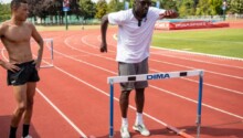 Athlétisme Sasha Zhoya et Ladji Doucouré à l'entraînement