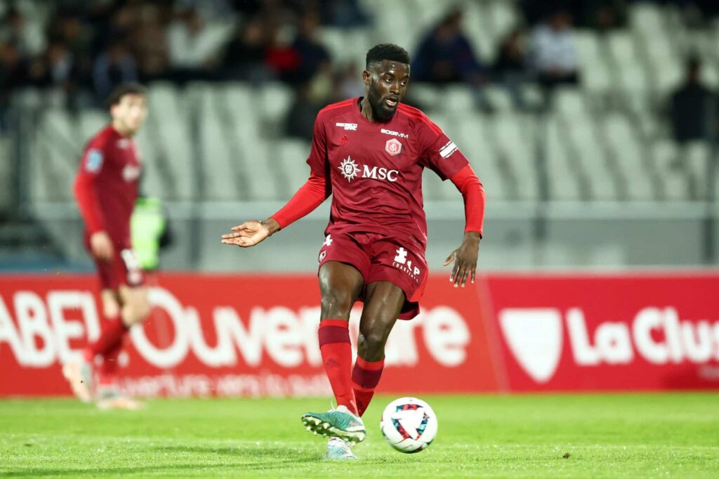 14 Kevin MOUANGA (fca) during the Ligue 2 BKT match between Annecy and Valenciennes on April 10, 2023 in Annecy, France. (Photo by Alex Martin/FEP/Icon Sport)