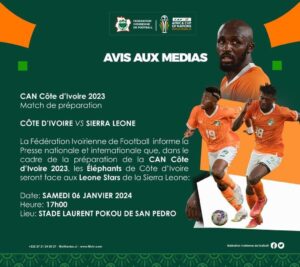 Amical Côte d'Ivoire vs Sierra Leone